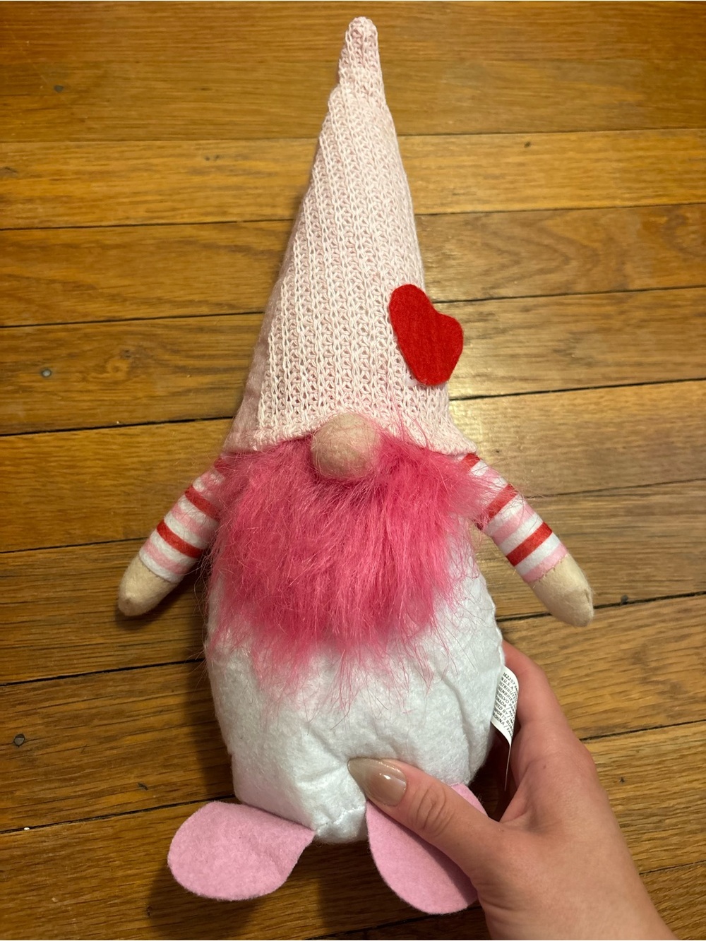 Pink Valentine Gnome Plush with Heart Accent